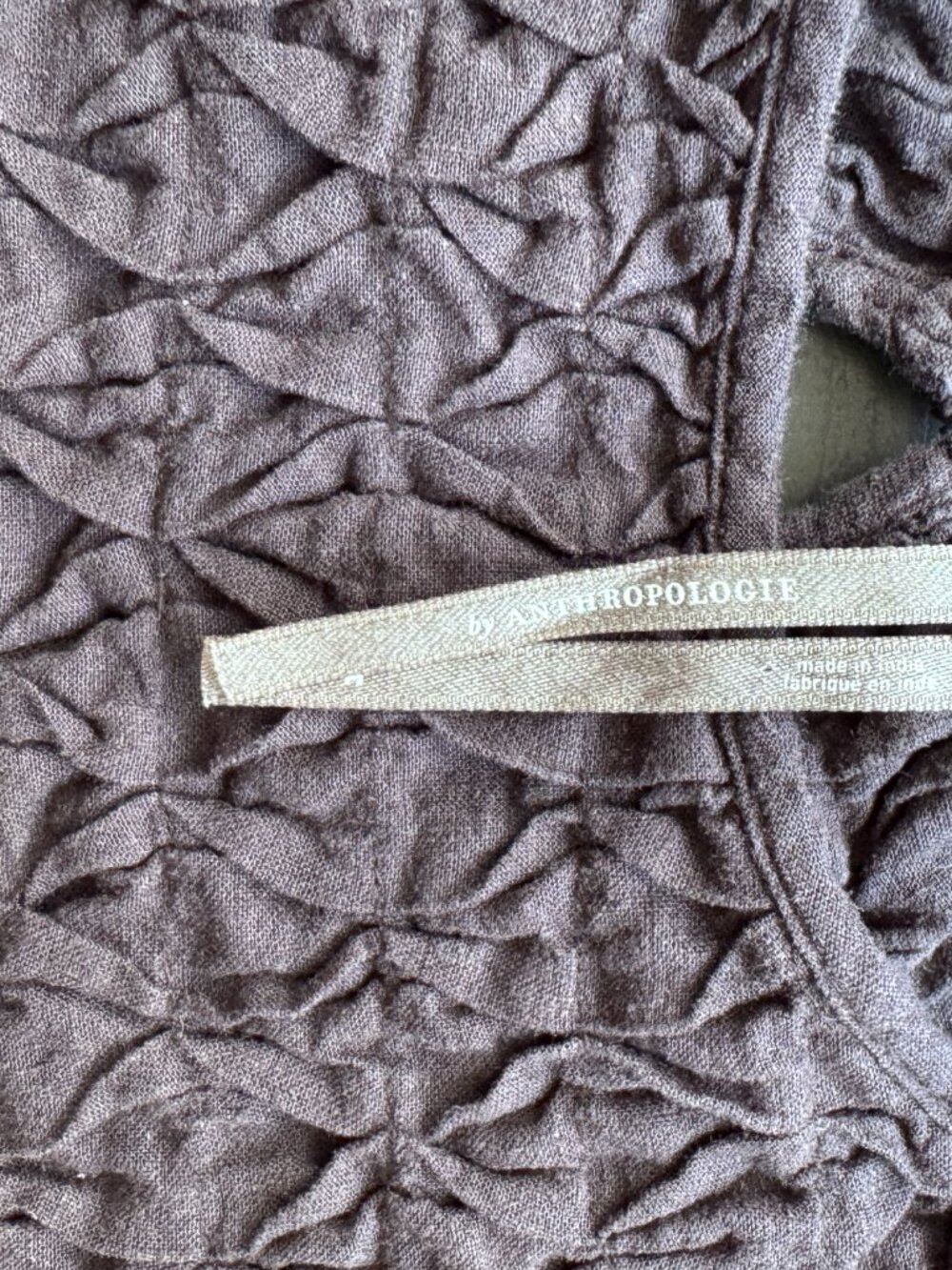 Anthropologie | Blouse with stitching & short balloon sleeves | charcoal | M - Picture 3 of 8